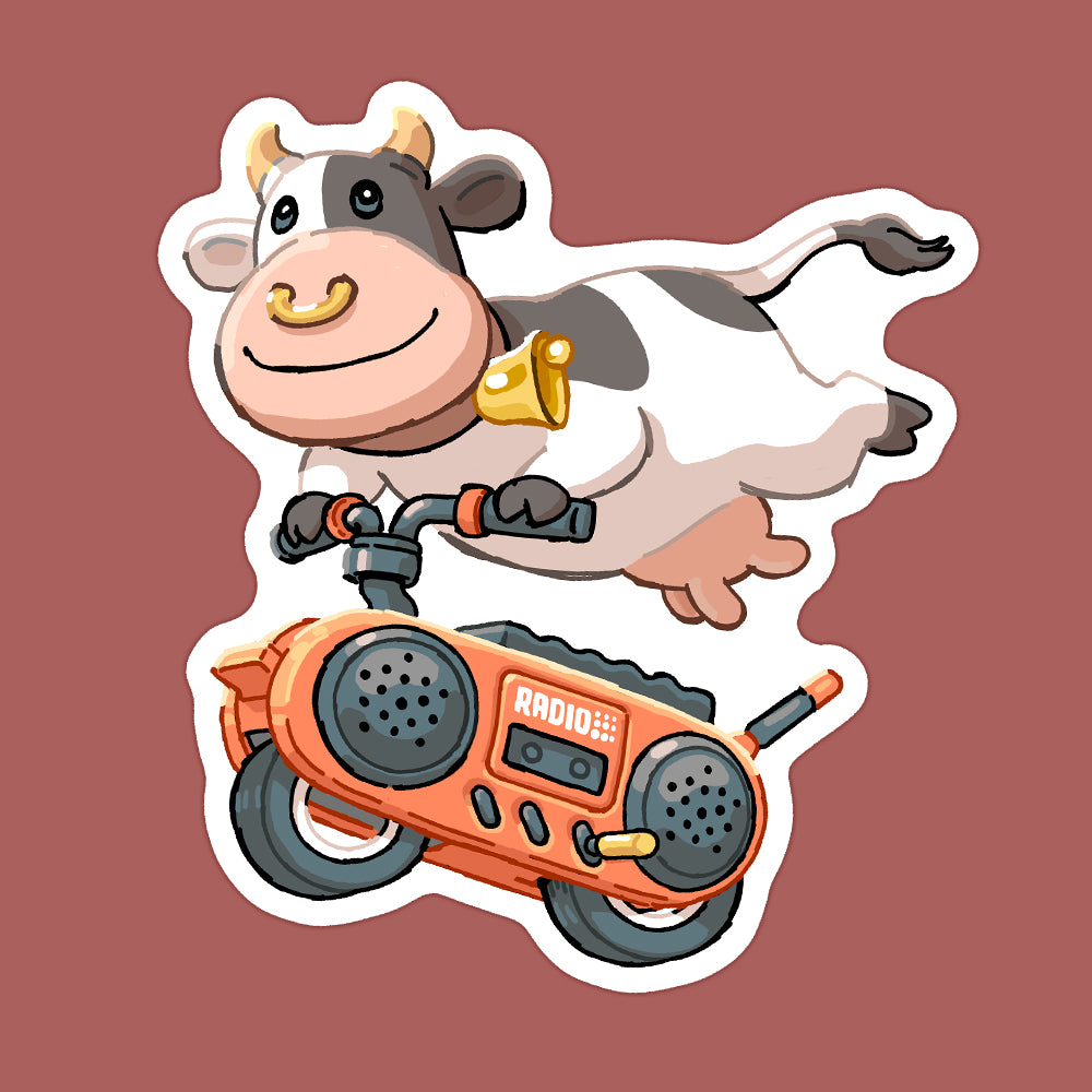'Moo Moo Racer' Sticker
