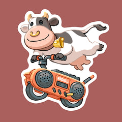 'Moo Moo Racer' Sticker