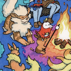 'Campfire Stories' Woodblock Print