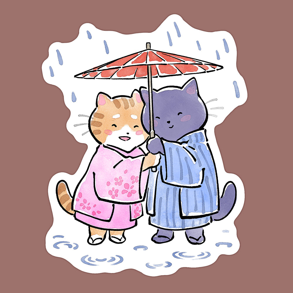 'Rainy Day Cats' Sticker