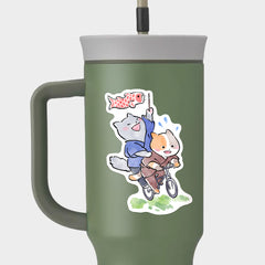 'Bicycle Cats' Sticker