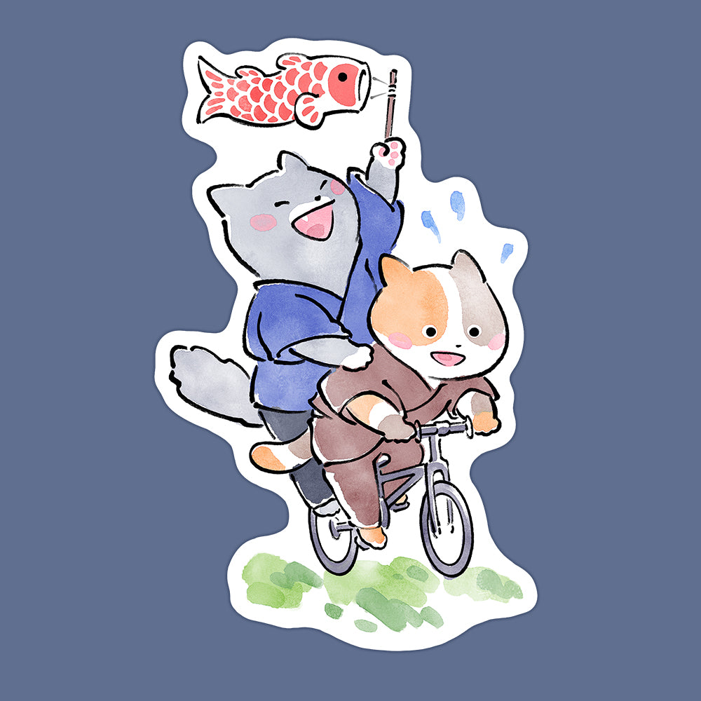 'Bicycle Cats' Sticker