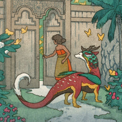 'Outside the Gate' Woodblock Print