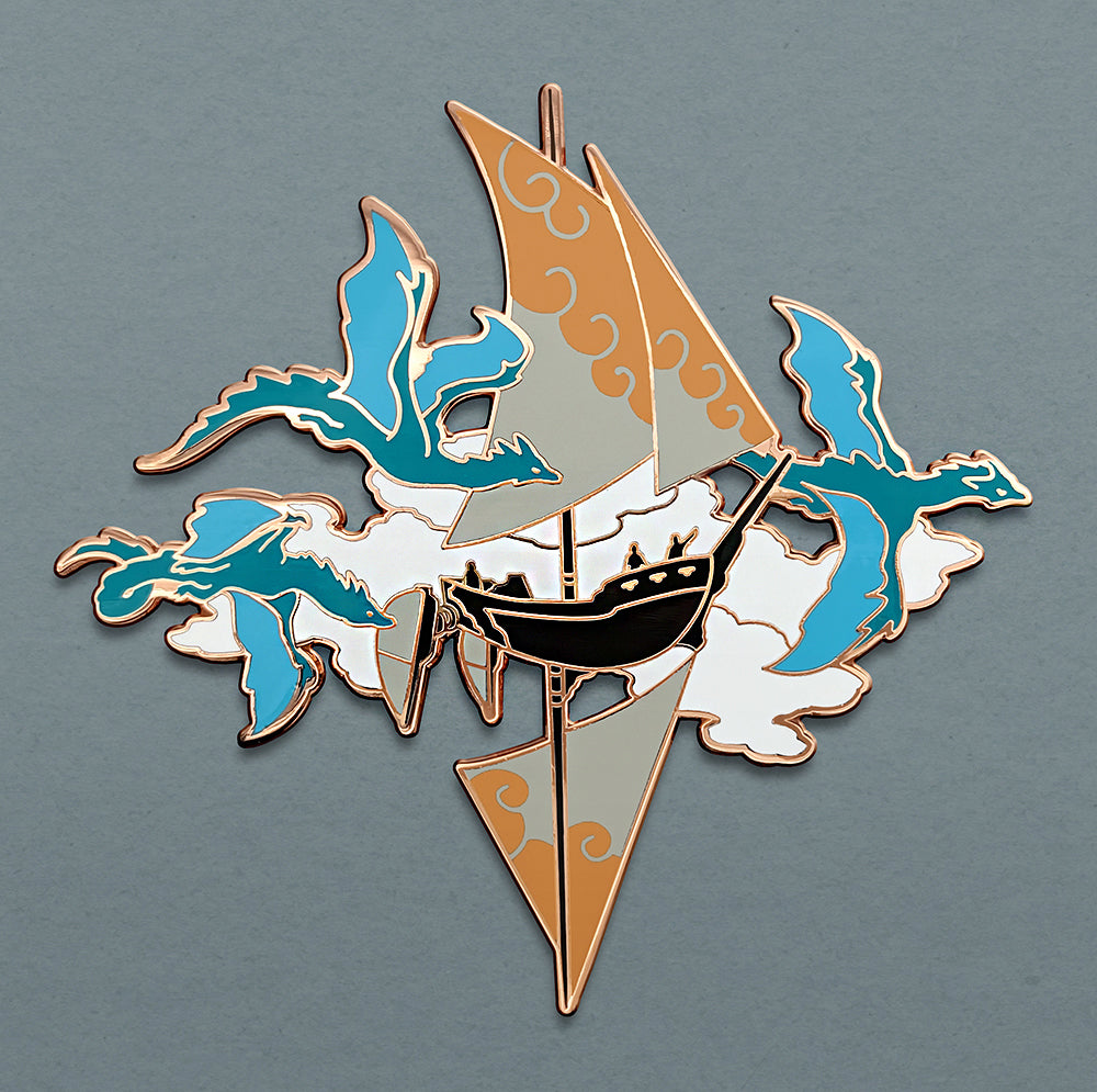 Airship and Dragons Pin - Daylight