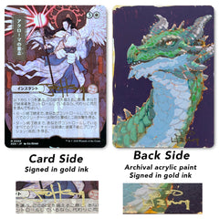 Hand Painted AP Card: Green Dragon Portrait