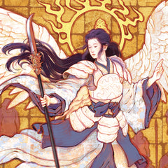 Print: MTG Limited Edition - 'Akroma's Will' Metallic Giclée Print - Gold Variant