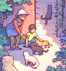 'Kyoto Cats' Giclee Print