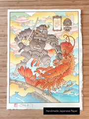 'Samurai Castle vs. the Briny Beast' Giclée Print