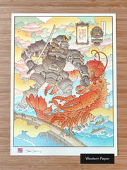 'Samurai Castle vs. the Briny Beast' Giclée Print