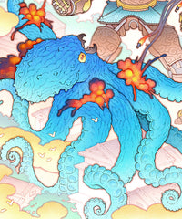 'Shrine Guardian vs. the Abyssal Kraken' Giclée Print