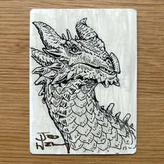 Hand Painted AP Card: Pen and Ink Dragon