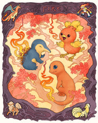 'Fire' Art Nouveau Print