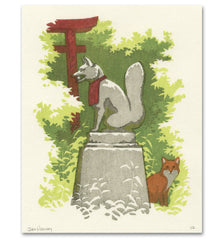 'Inari Shrine' Woodblock Print