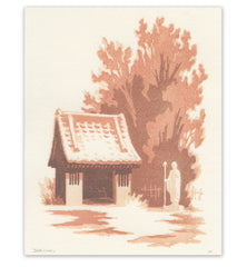 'Winter Shrine' Woodblock Print